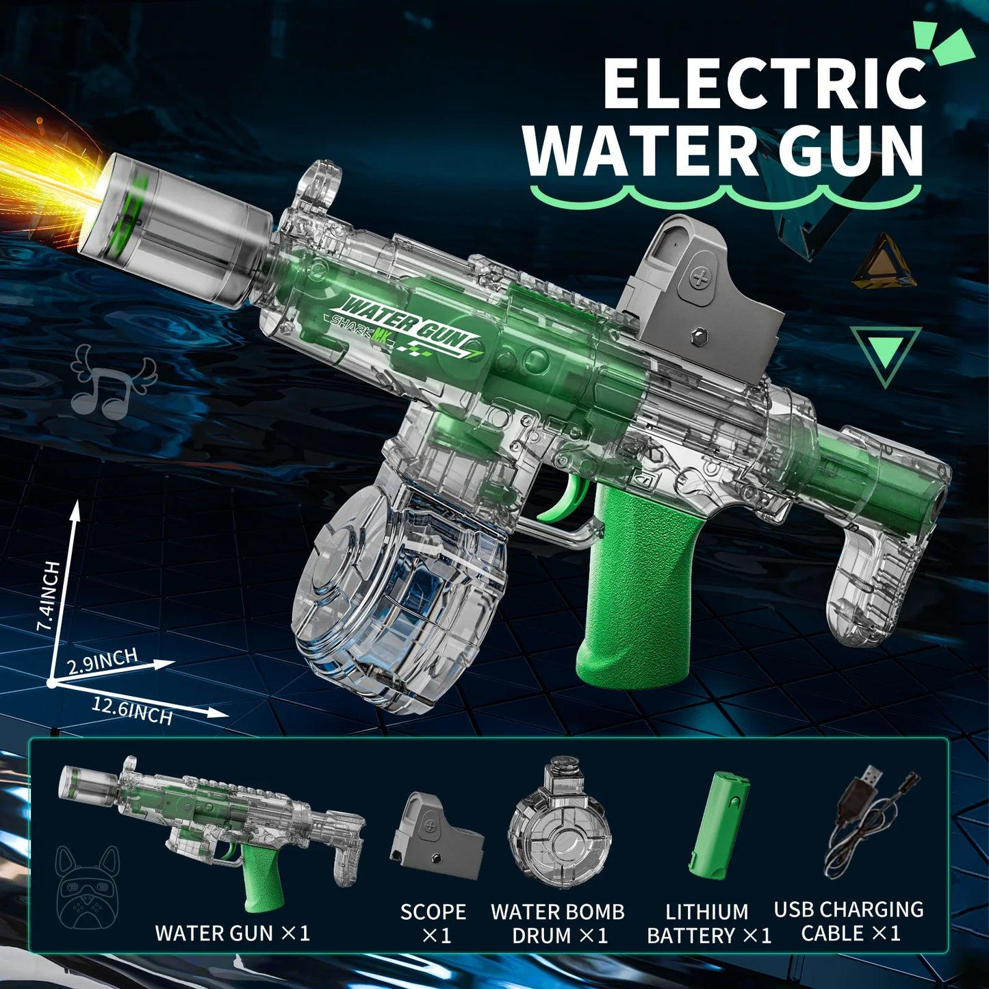 Electric Water Gun Toy | Automatic Sensor Lights & Firing Action