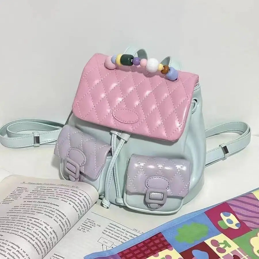 Versatile Women's Retro Style Mini Backpack | Chic Patchwork Design