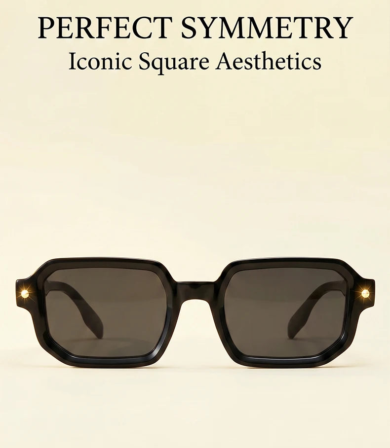 Vintage Photochromic Square Sunglasses for Men | Retro Steampunk Style