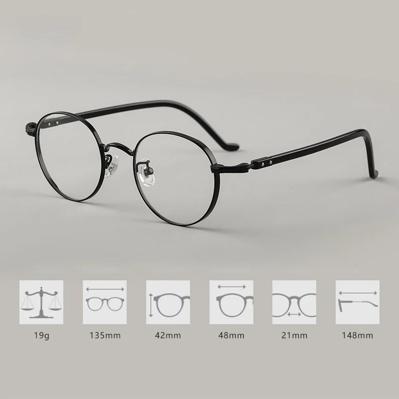 Japanese Style Titanium Frame Glasses for Small Faces | Trendy Eyewear