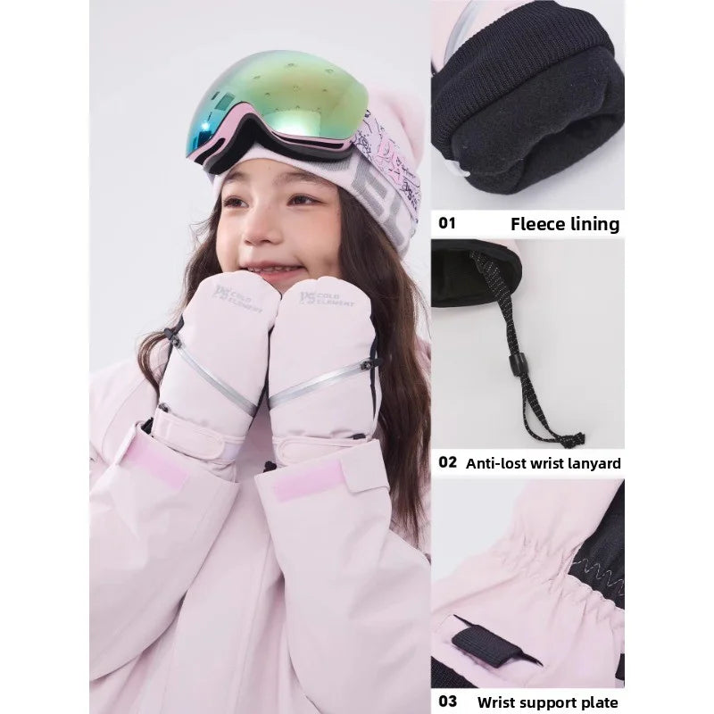 Guantes de esquí impermeables para niños | Equipamiento de invierno cálido y duradero