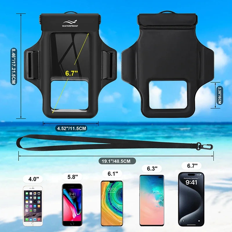 Waterproof Phone Pouch with Armband | Perfect for Swimming & Diving