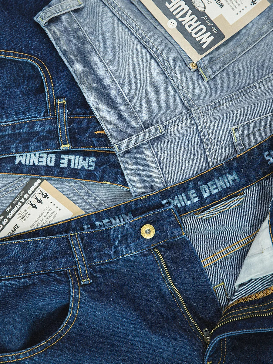 Men's Retro Loose Straight Denim Jeans | Oversized Baggy Trousers