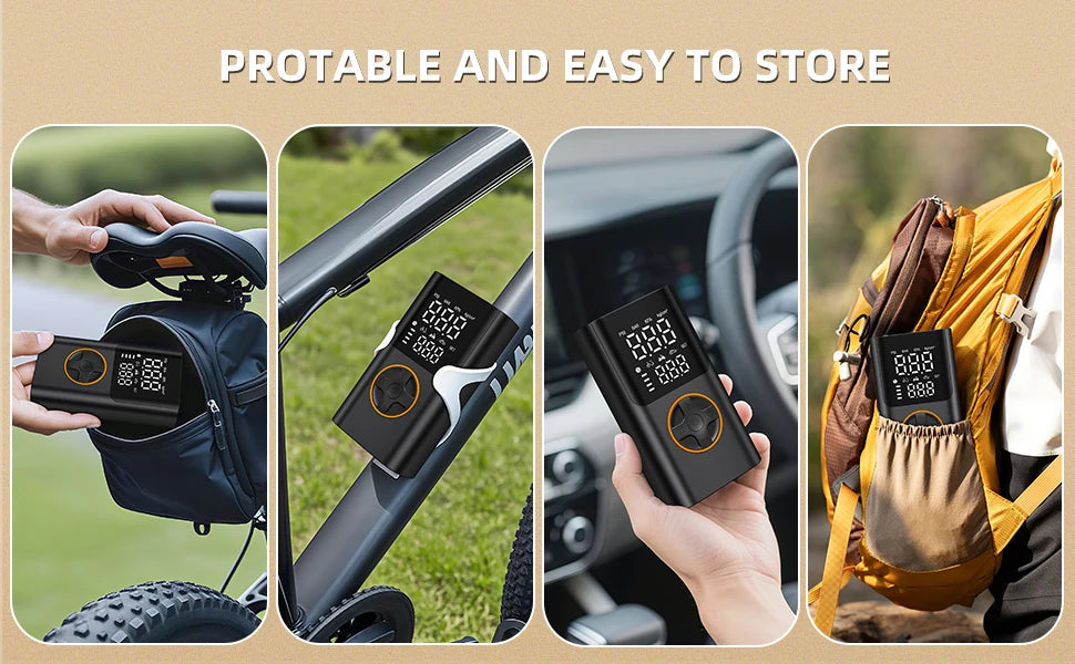 Portable Air Pump Set with Power Bank for Car & Bike | 150PSI