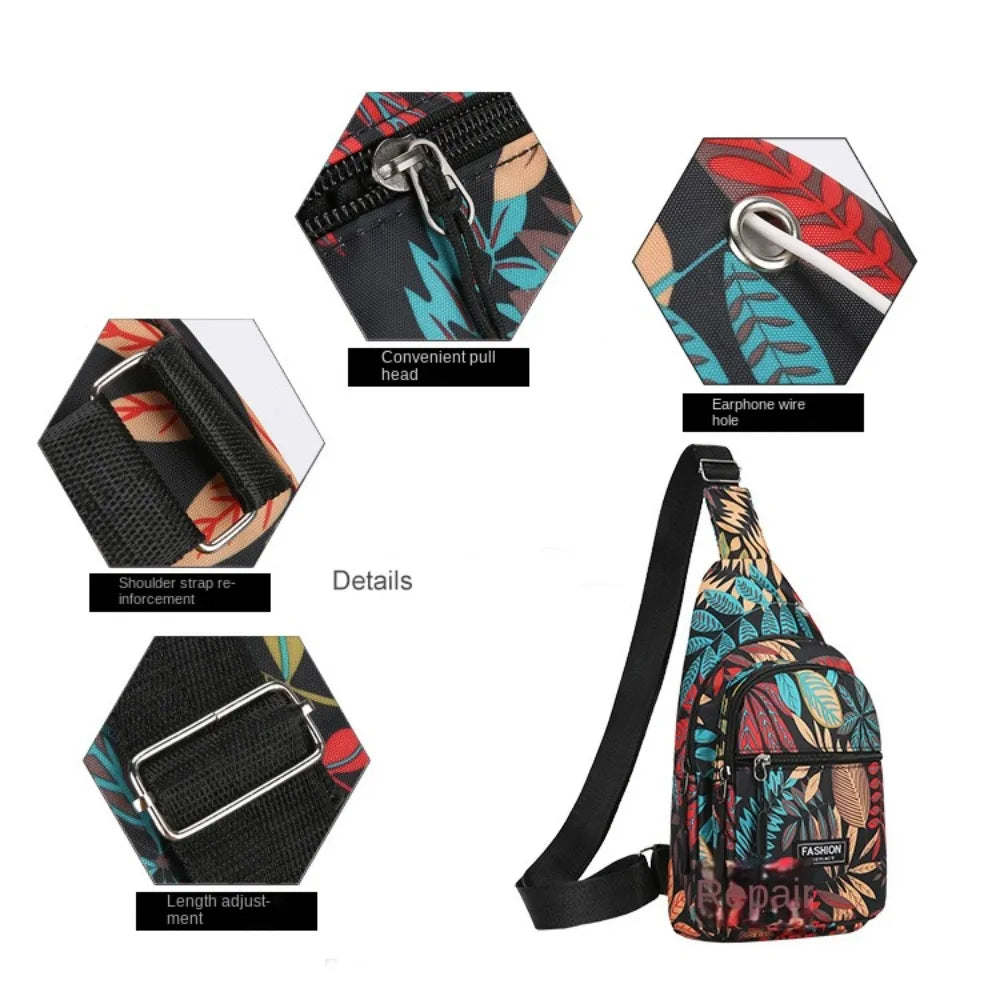 Casual Women's Chest Bags | Geometric Print Crossbody & Travel Use