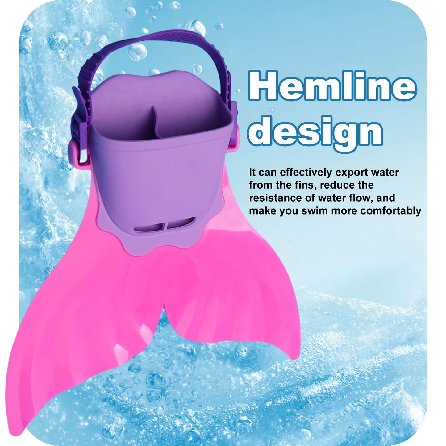 Adjustable Mermaid Silicone Fins for Swimming & Beach Fun