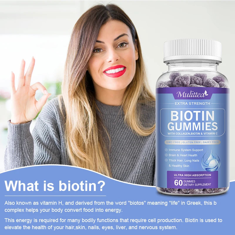 Collagen Biotin Gummies | Support Skin, Hair & Nails Health