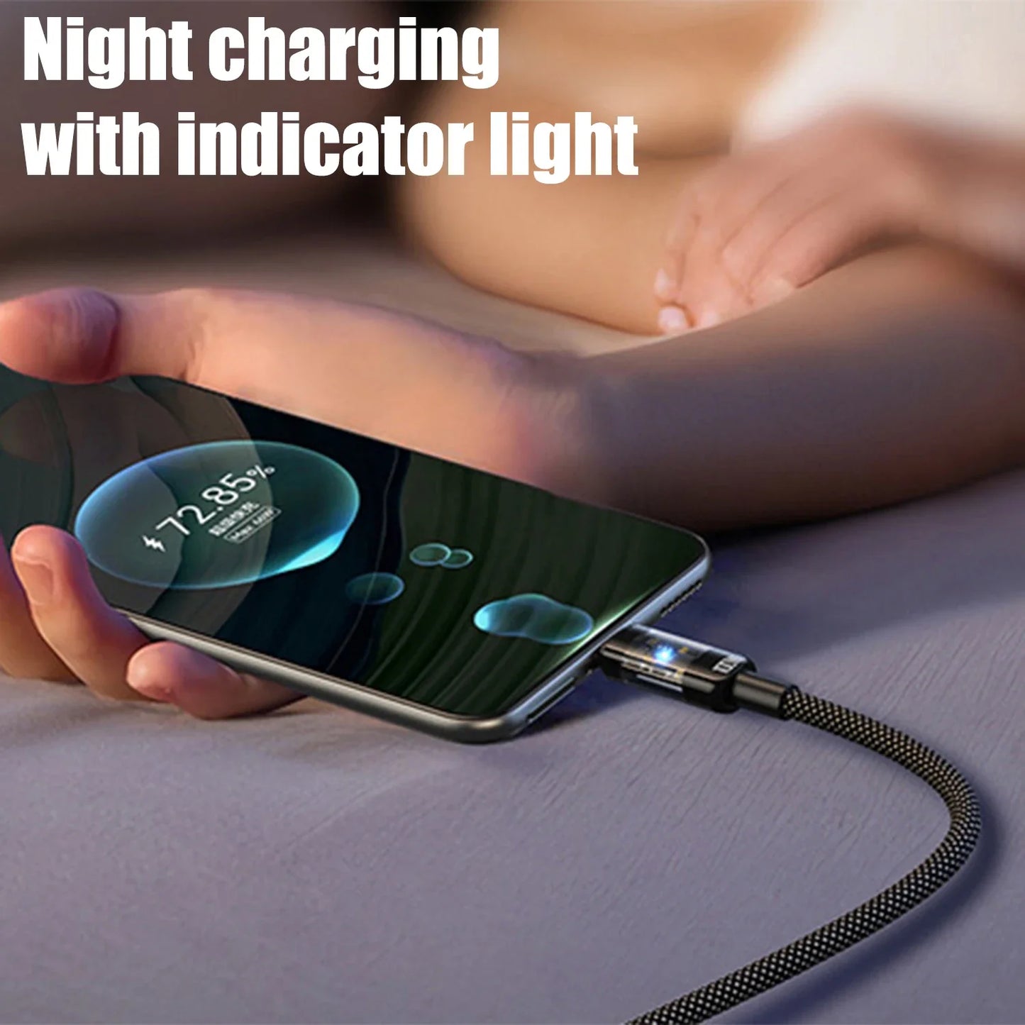 240W Nylon USB C PD Super Fast Charging Cable with LED Display