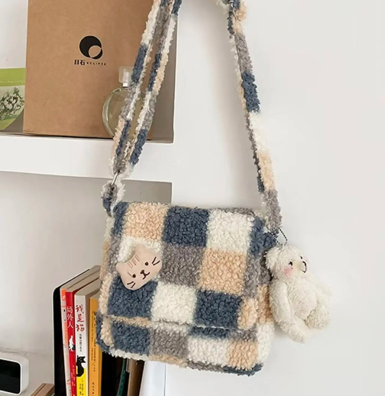 Bolso cruzado de cuadros escoceses para mujer | Bandolera informal elegante