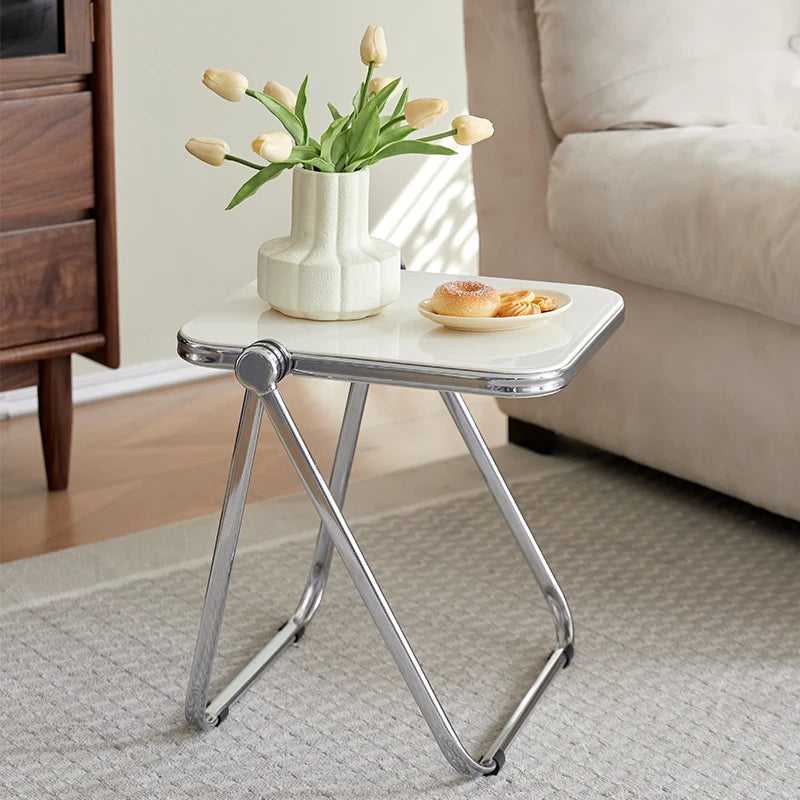 Mesa Auxiliar Plegable de Moda | Mesa de Centro Moderna de Acrílico