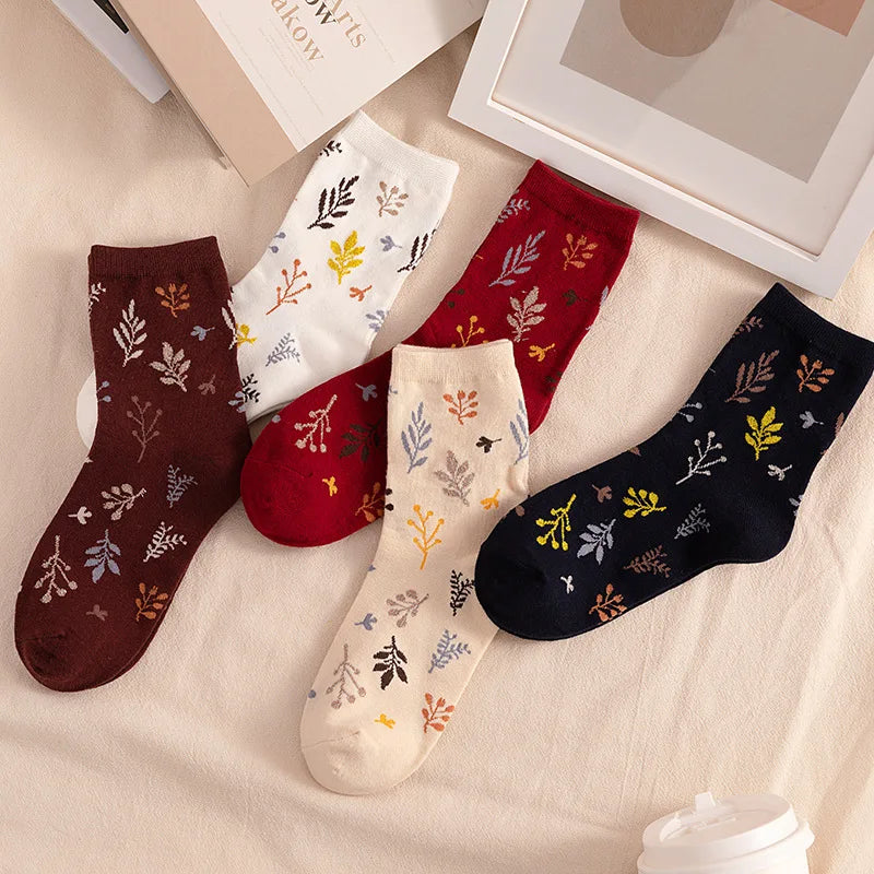 Cotton Embroidery Print Socks for Women | Vintage Harajuku Style