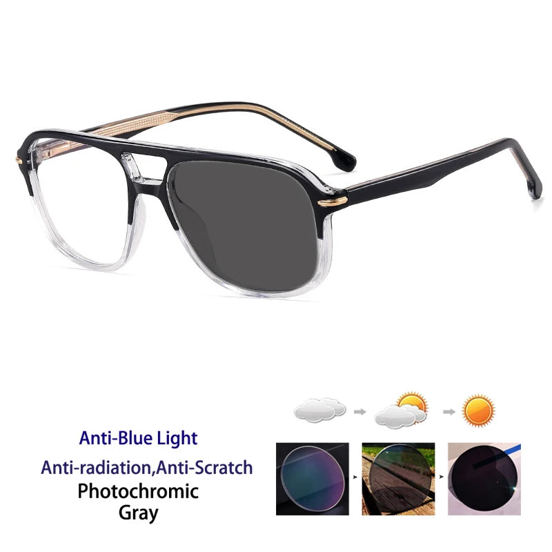 Retro Double Beam Pilot Optical Glasses | Anti Blue Light Eyewear