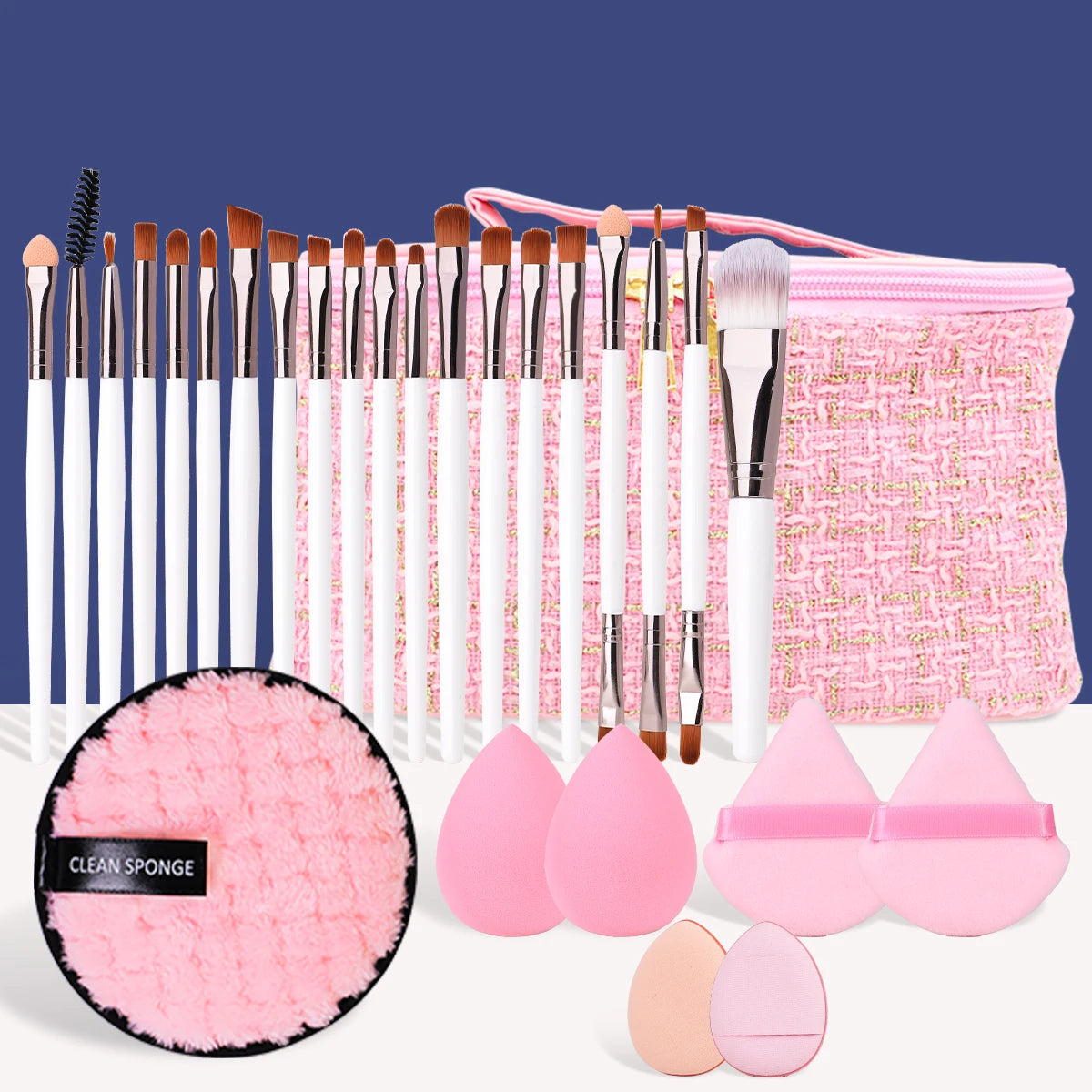 Portable Makeup Brush Kit | Travel Face Cleaning Set of 28/32pcs