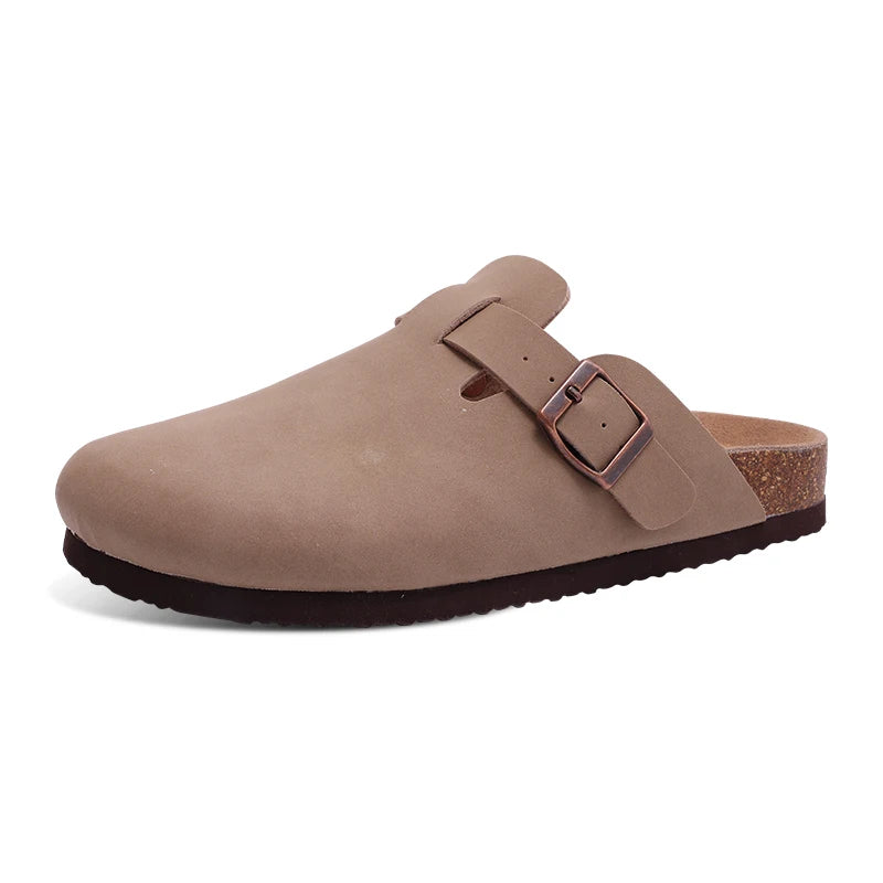 Women's Classic Cork Slippers | Comfortable Suede Clogs with Arch Support