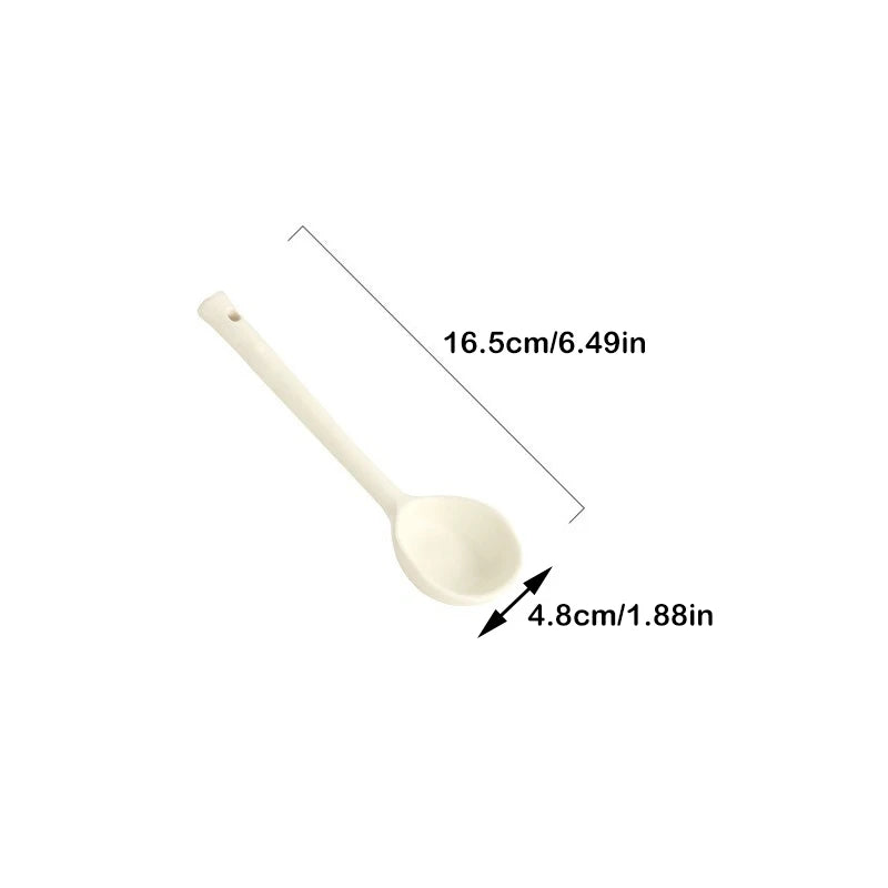 Elegant Ceramic Soup Spoon Set | Long Handle Ladle for Dining
