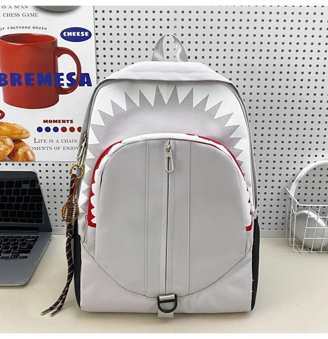 Luminous Shark Mouth Backpack | Large Capacity USB Laptop Bag