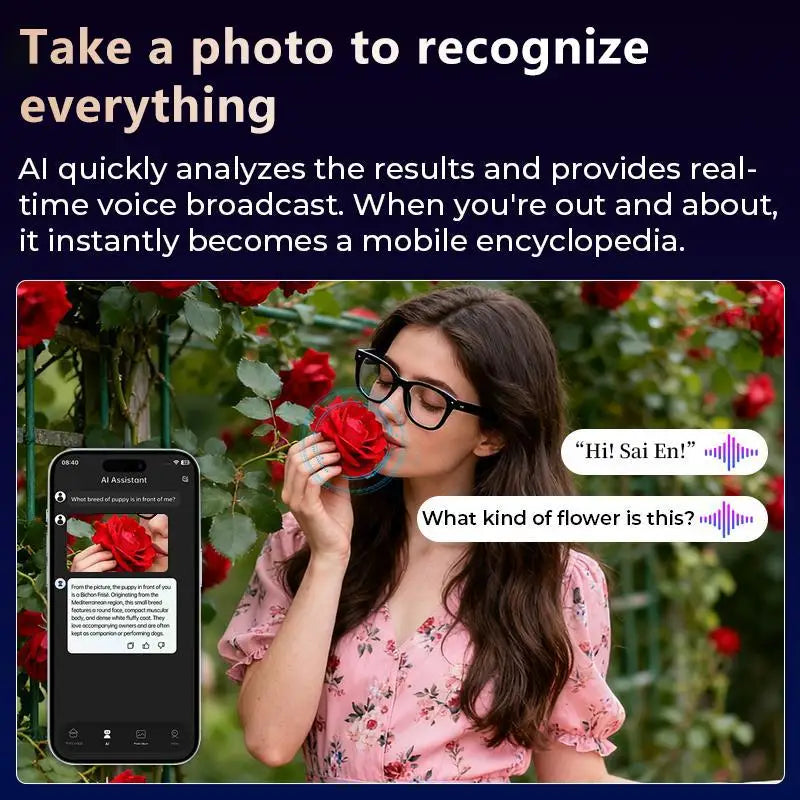 Multifunctional Smart AI Camera Glasses | 4K Recording & Translation