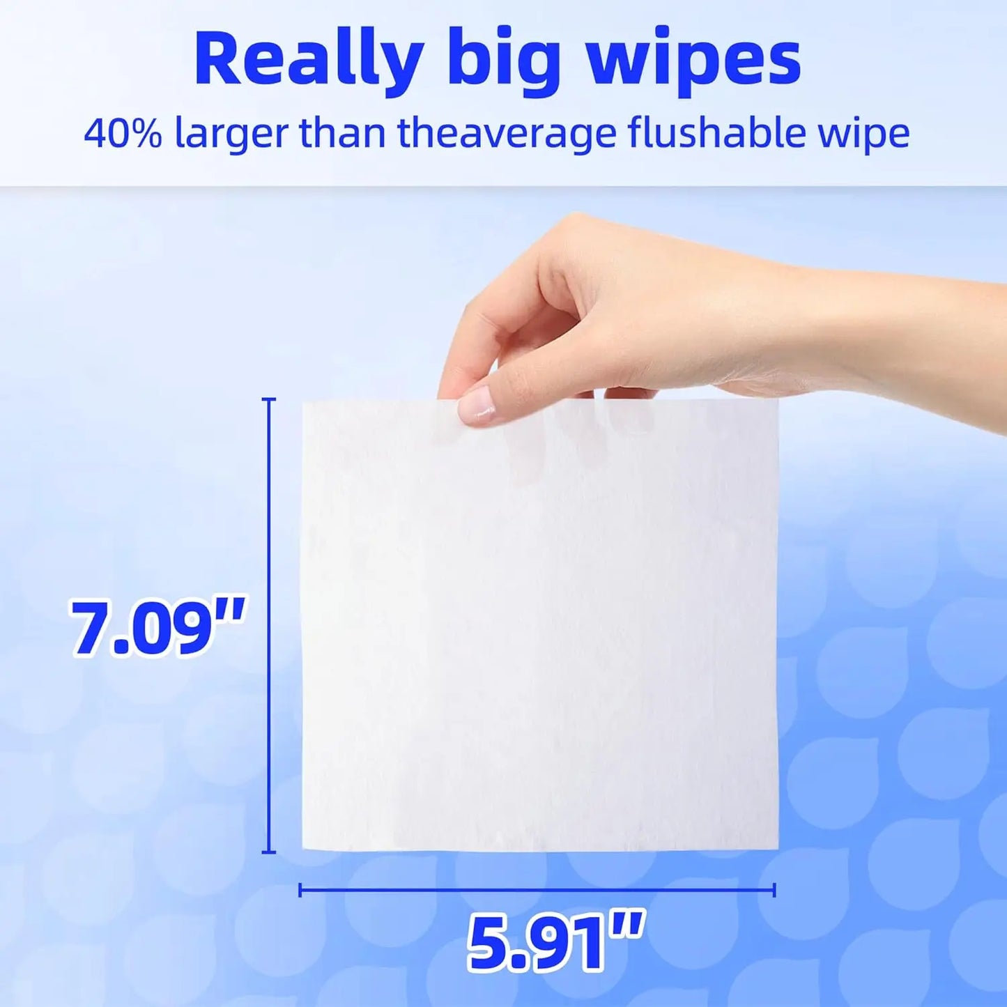 Flushable Wipes for Adults - 99% EDI Purified Water, Septic Safe, Unscented, 8 Travel Packs (56 Wipes)