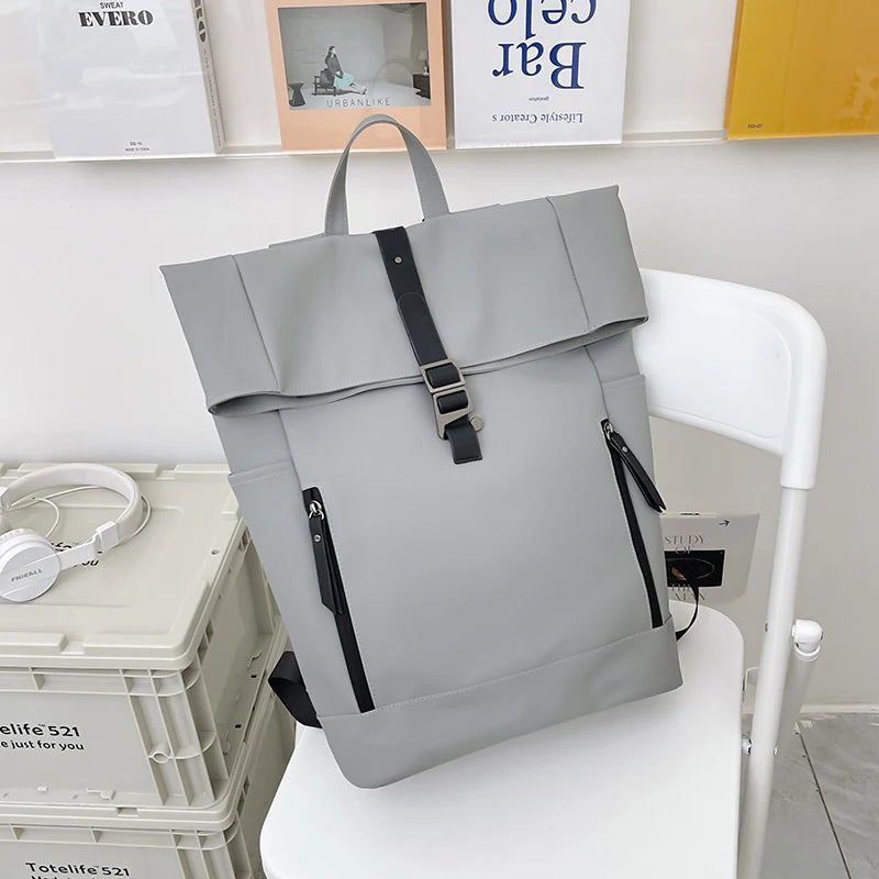 Women's Large Nylon Roll Top Backpack | Versatile Travel Companion