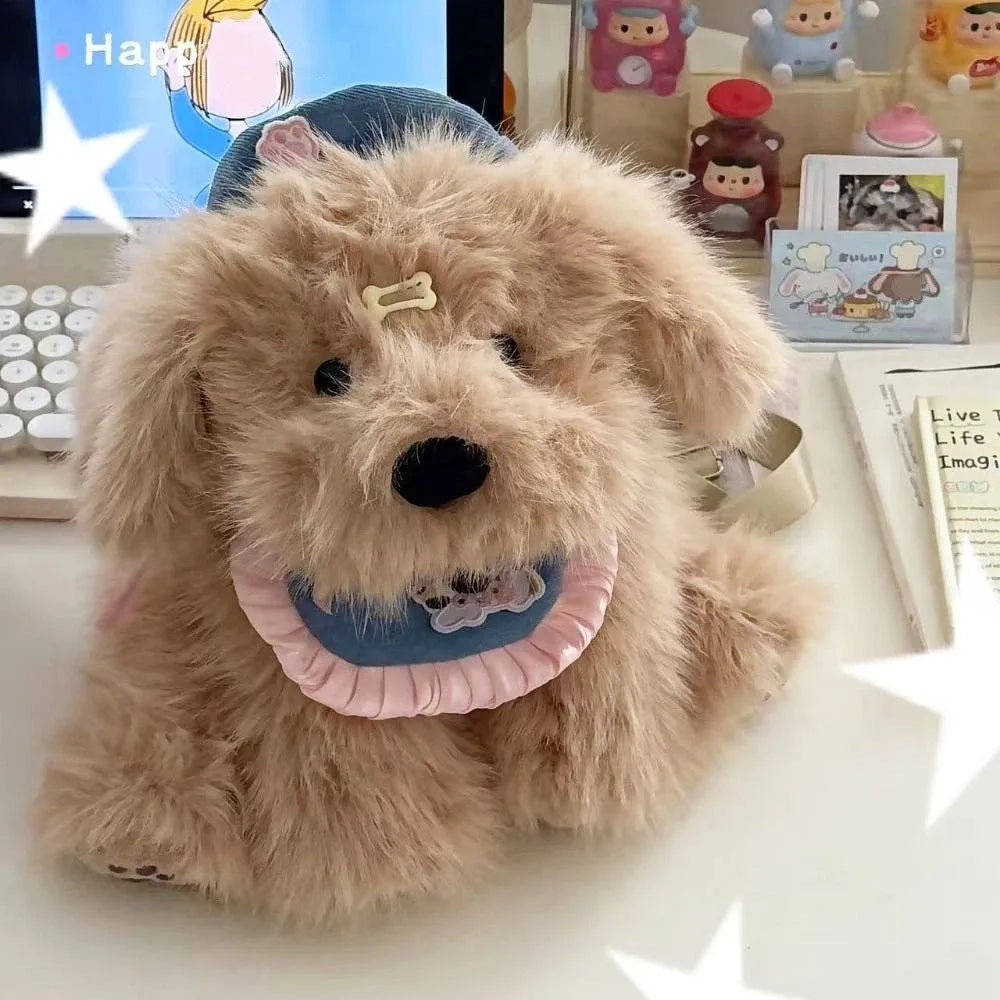 Cute Kawaii Puppy Plush Backpack | Soft Large Capacity Knapsack