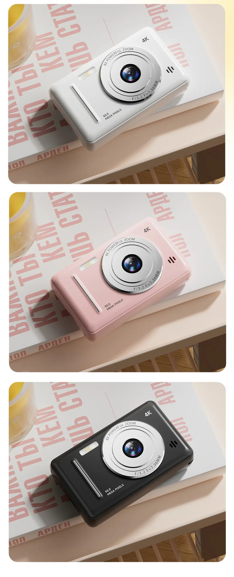 Portable 4K CCD Retro Digital Camera | 50MP Autofocus Photography