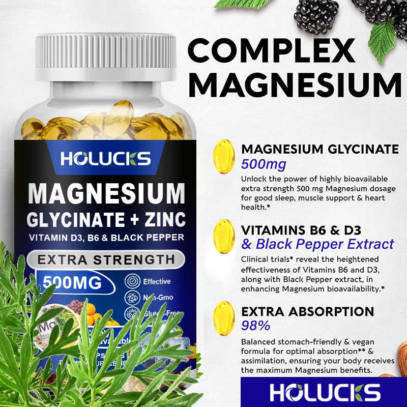 Magnesium Glycinate & Zinc Supplement | Optimize Sleep & Stress Relief