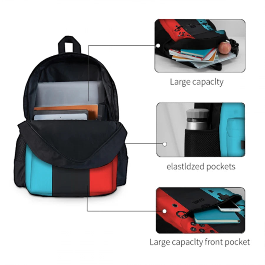 3 Pcs Set Stylish Games Console Bags for Kids | Fun & Versatile