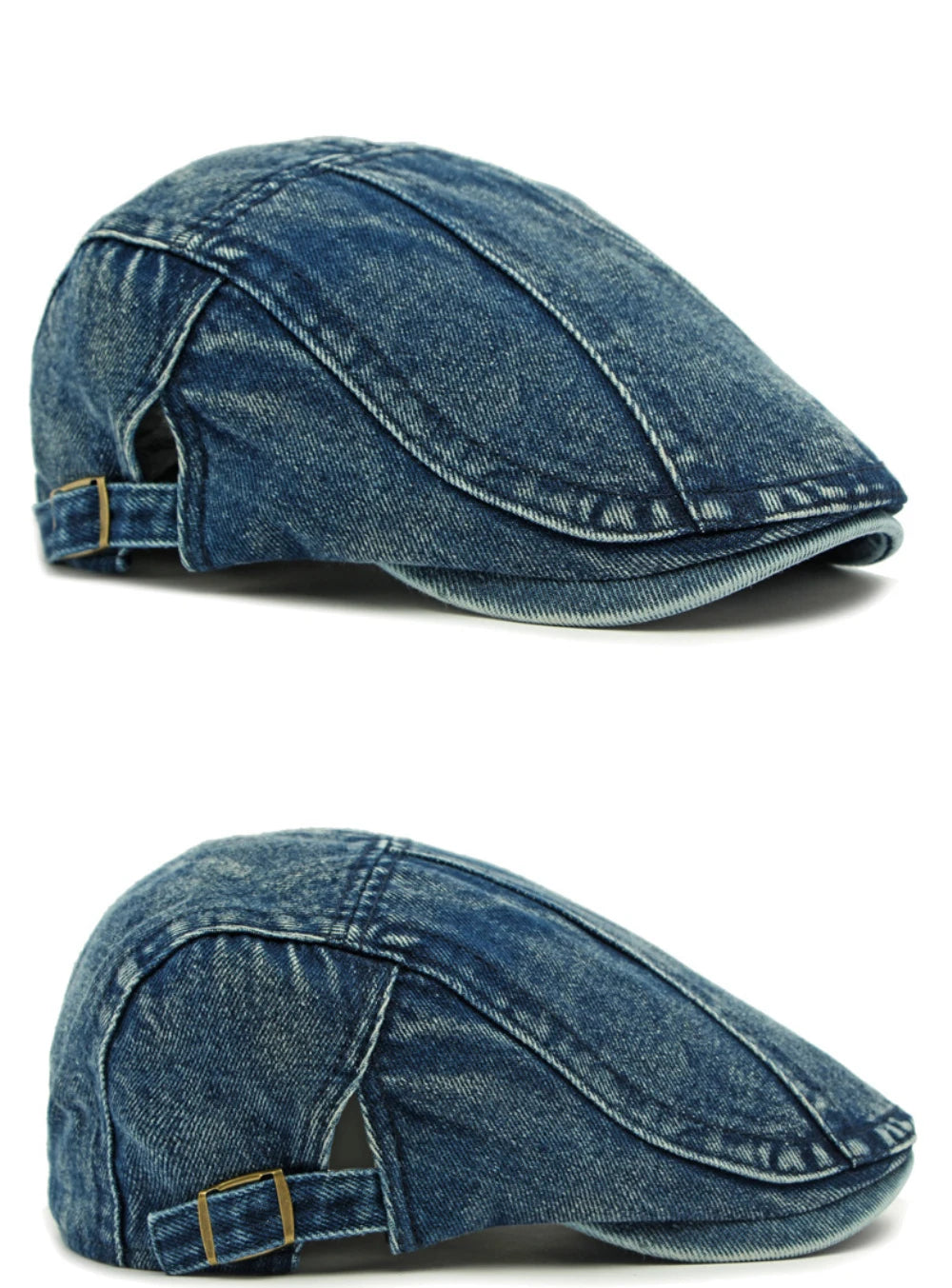Unisex Adjustable Denim Beret Hat | Stylish Artist Cap