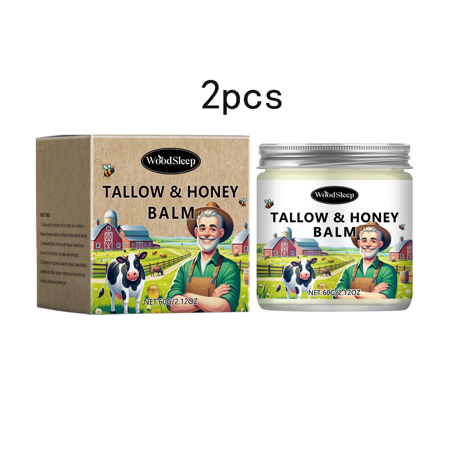 Deep Moisturizing Tallow Honey Balm | Repairing Face and Body Cream
