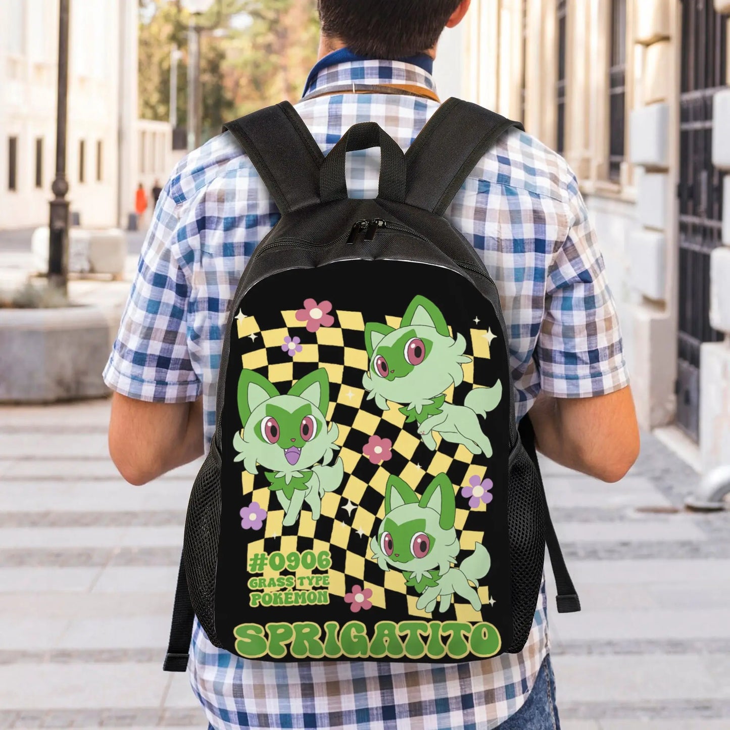 Retro Grass Type Pokemon Backpack | Large Capacity Daypack