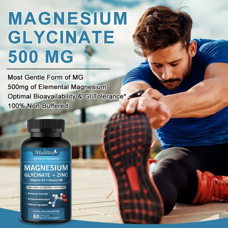 Vegan Magnesium Glycinate Capsules with Zinc & Vitamin D3