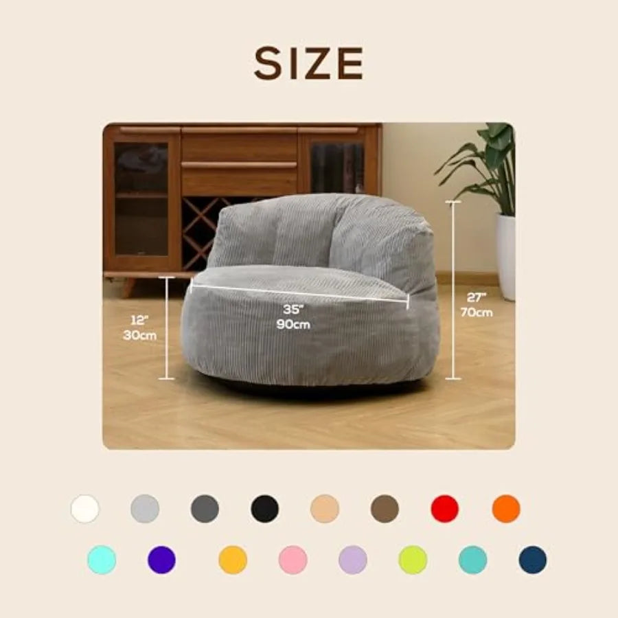 Large Foam-Filled Crescent Bean Bag Chair | Cozy Comfort for Home
