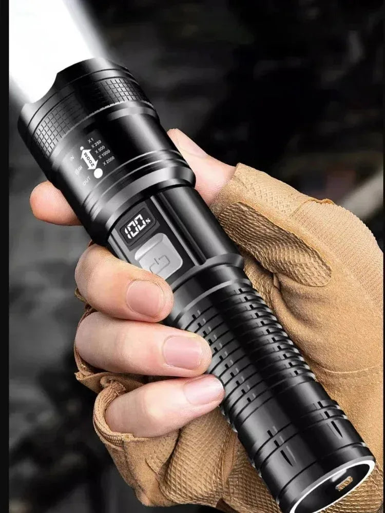 High Power USB Rechargeable LED Flashlight | Waterproof Tactical Torch