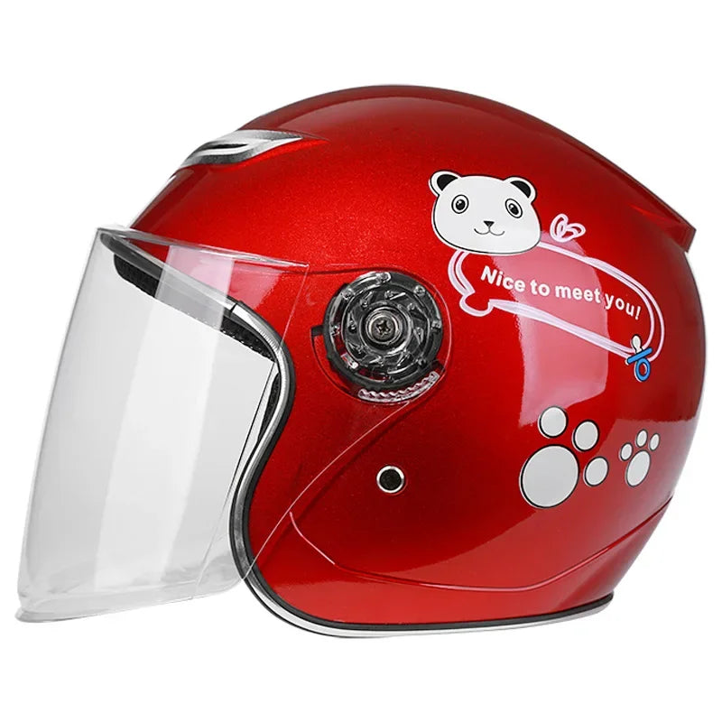 Cute Cartoon Kids Helmet | Safe & Stylish Motorcycle Headgear