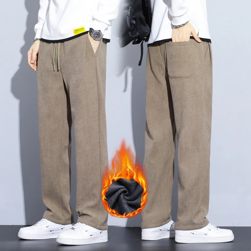 Men’s Thermal Fleece Pants | Cozy Wide-Leg Winter Sweatpants