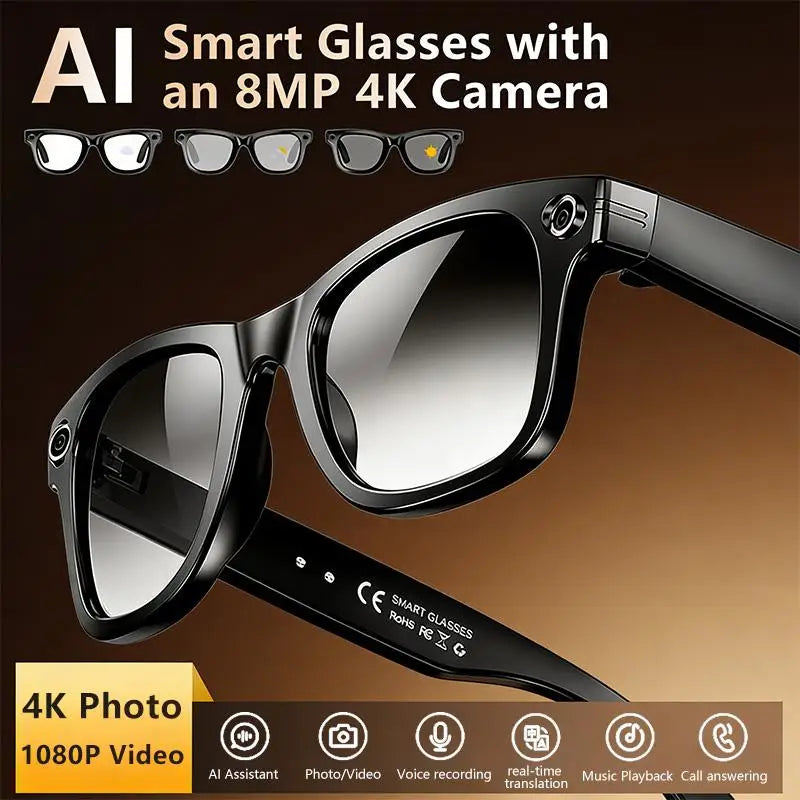Multifunctional Smart AI Camera Glasses | 4K Recording & Translation