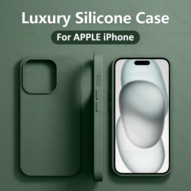 Luxury Liquid Silicone Phone Case for iPhone 11-16 Pro Max & Plus