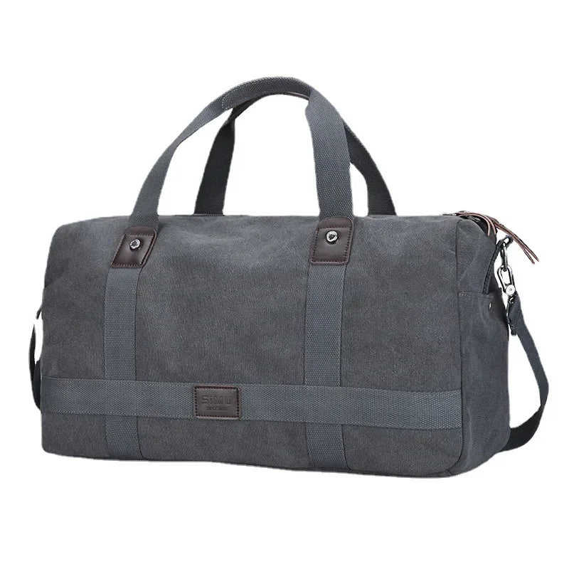 Large Capacity Casual Men's Canvas Travel Handbag | Lightweight Shoulder Bag