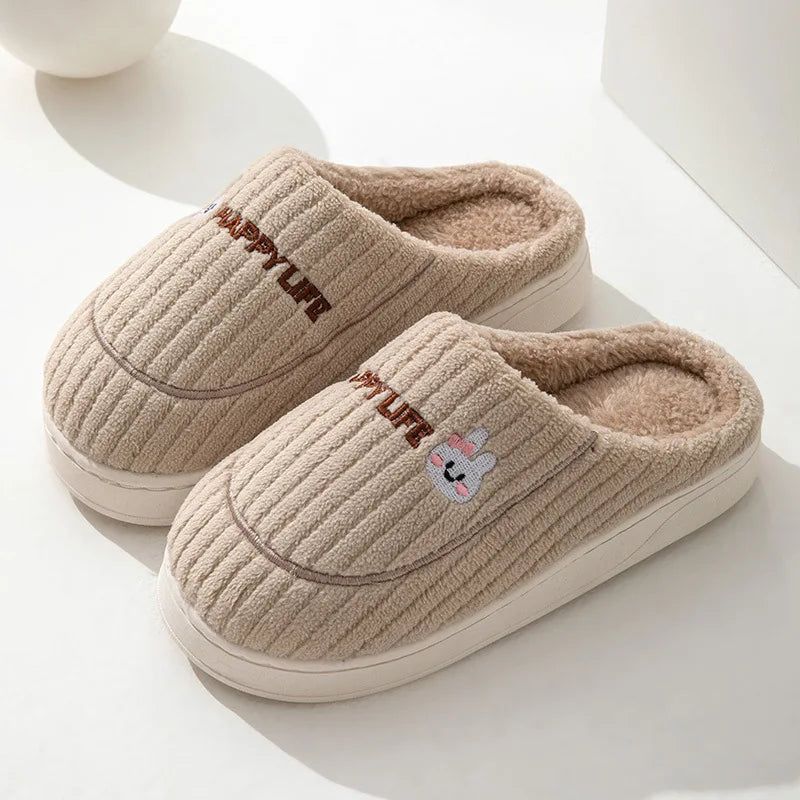 Warm Cotton Slippers for Women | Cozy Non-Slip Indoor Shoes