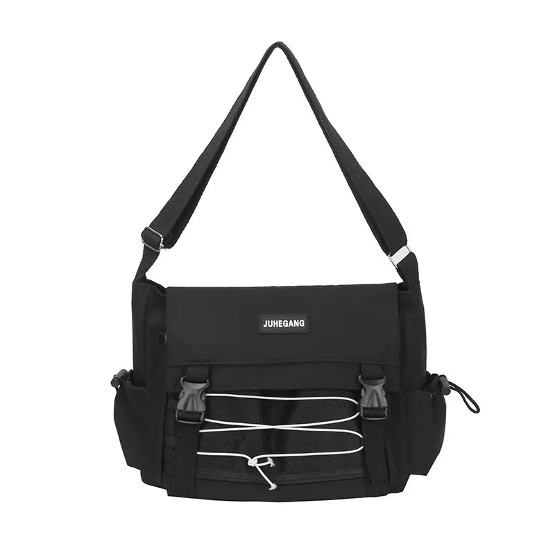 Bolso cruzado de nailon elegante para adolescentes | Bandolera multibolsillos
