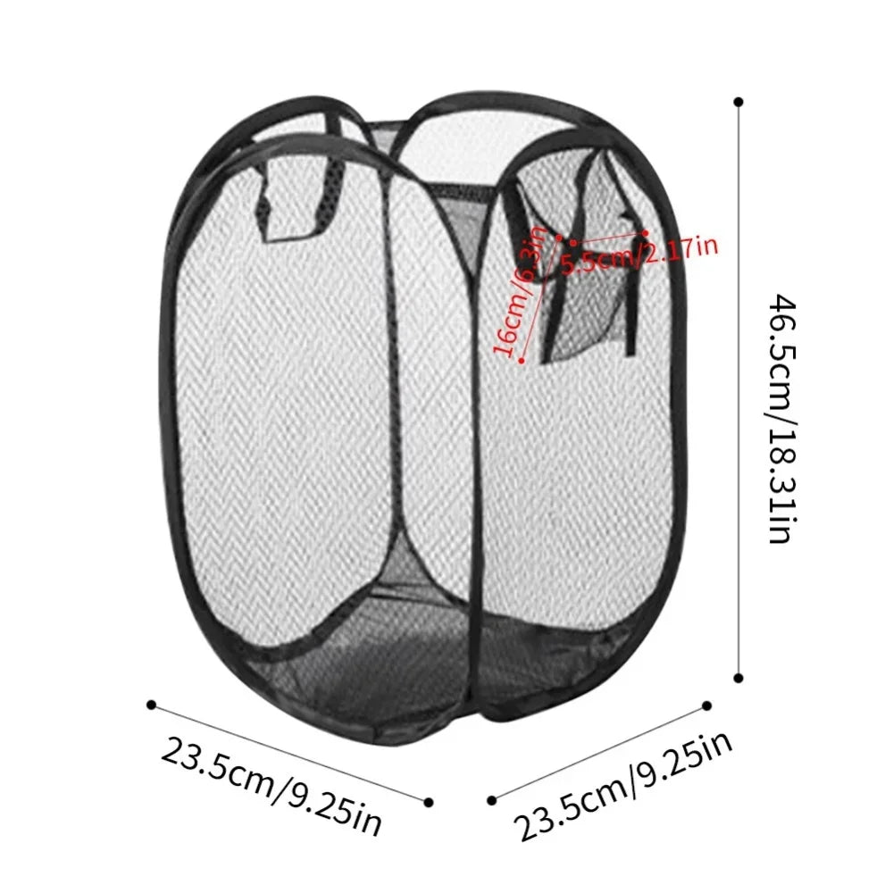 Cesto de ropa plegable de malla | Solución de almacenamiento transpirable