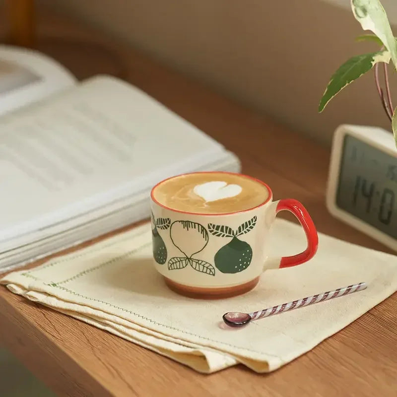 300ml Japanese Flower Ceramic Mug Set | Retro Drinkware for All Occasions