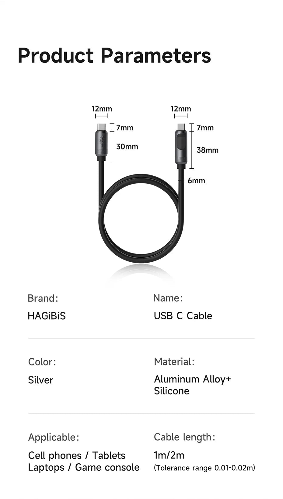 USB C Cable with LED Display | Fast Charging Type C Cable