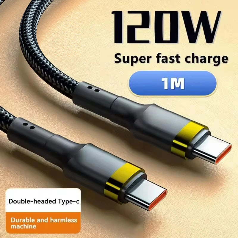 120W Fast Charging USB-C Cable | High-Speed PD Quick Charge