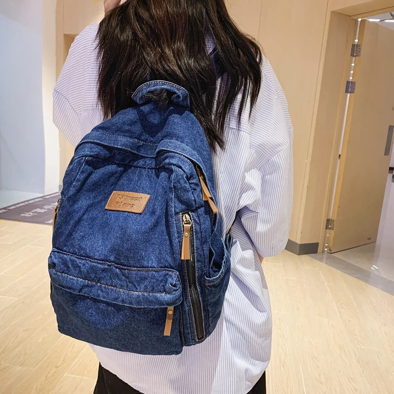 Trendy Denim Backpack for Students | Durable & Stylish Design
