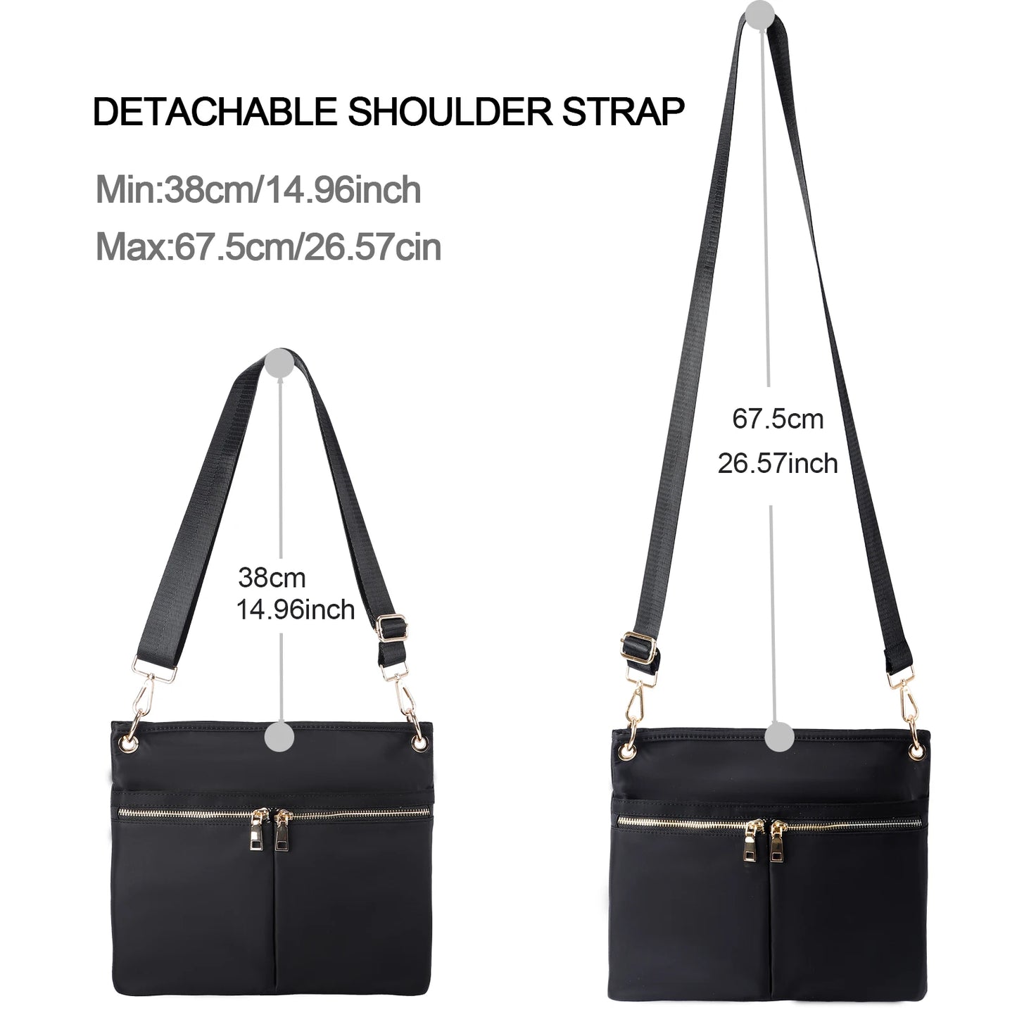 Stylish Crossbody Nylon Handbag | Lightweight Multi-Pocket Bag