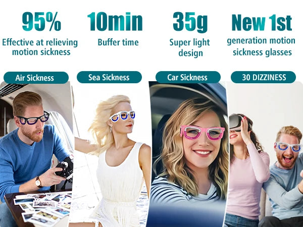 Anti-Motion Sickness Glasses | Lightweight Travel Nausea Relief