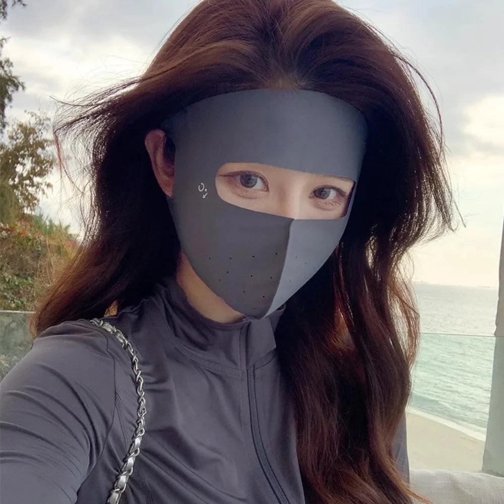 Summer Ice Silk Sunshade Mask | UV Protection Outdoor Face Cover
