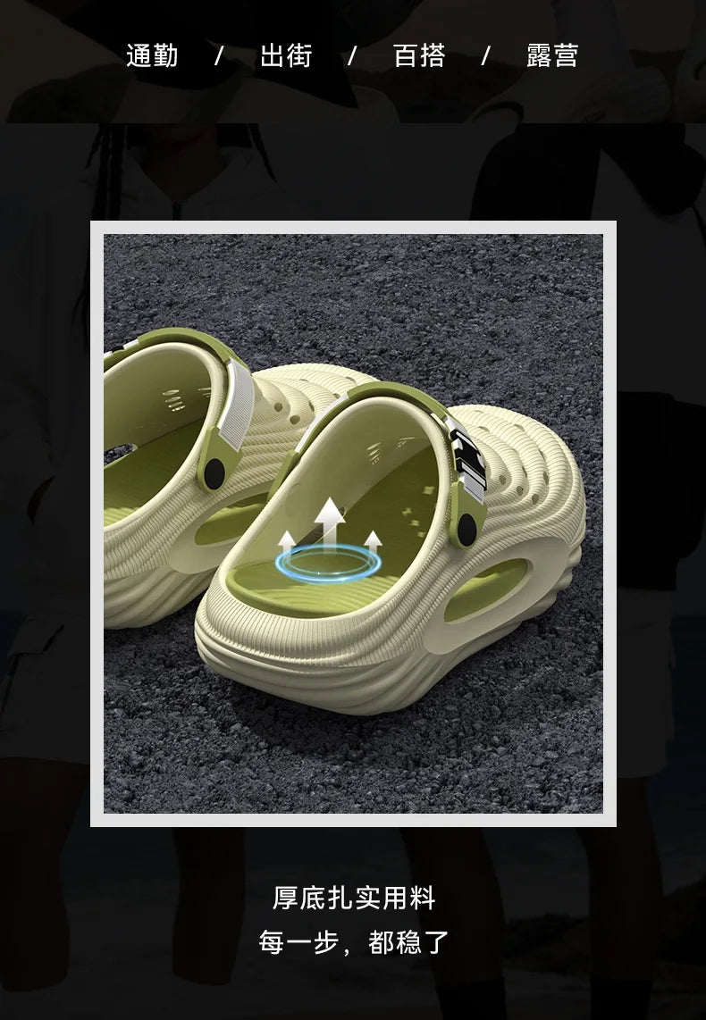 Men's Summer Thick Sole Breathable Outdoor Slippers | Comfort & Style