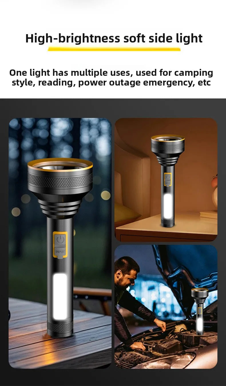 Compact USB Rechargeable Aluminum LED Flashlight for Emergencies